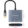 Nanocable Conversor USB-C a HDMI 4K, USB 3.0 y USB-C PD, Gris